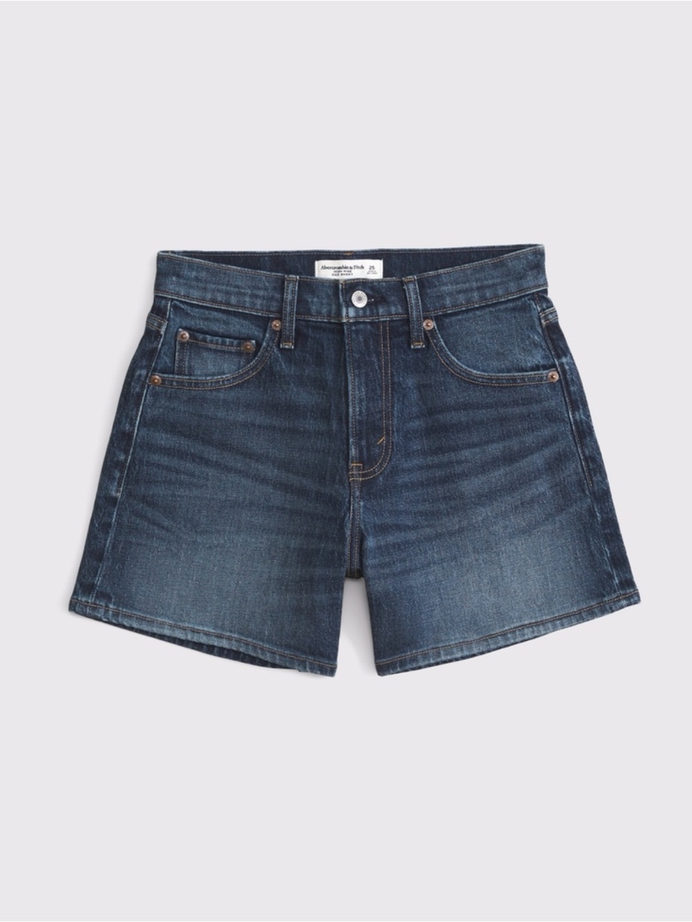 Abercrombie & Fitch Women's Dark Indigo Denim Shorts High Rise Dad Shorts